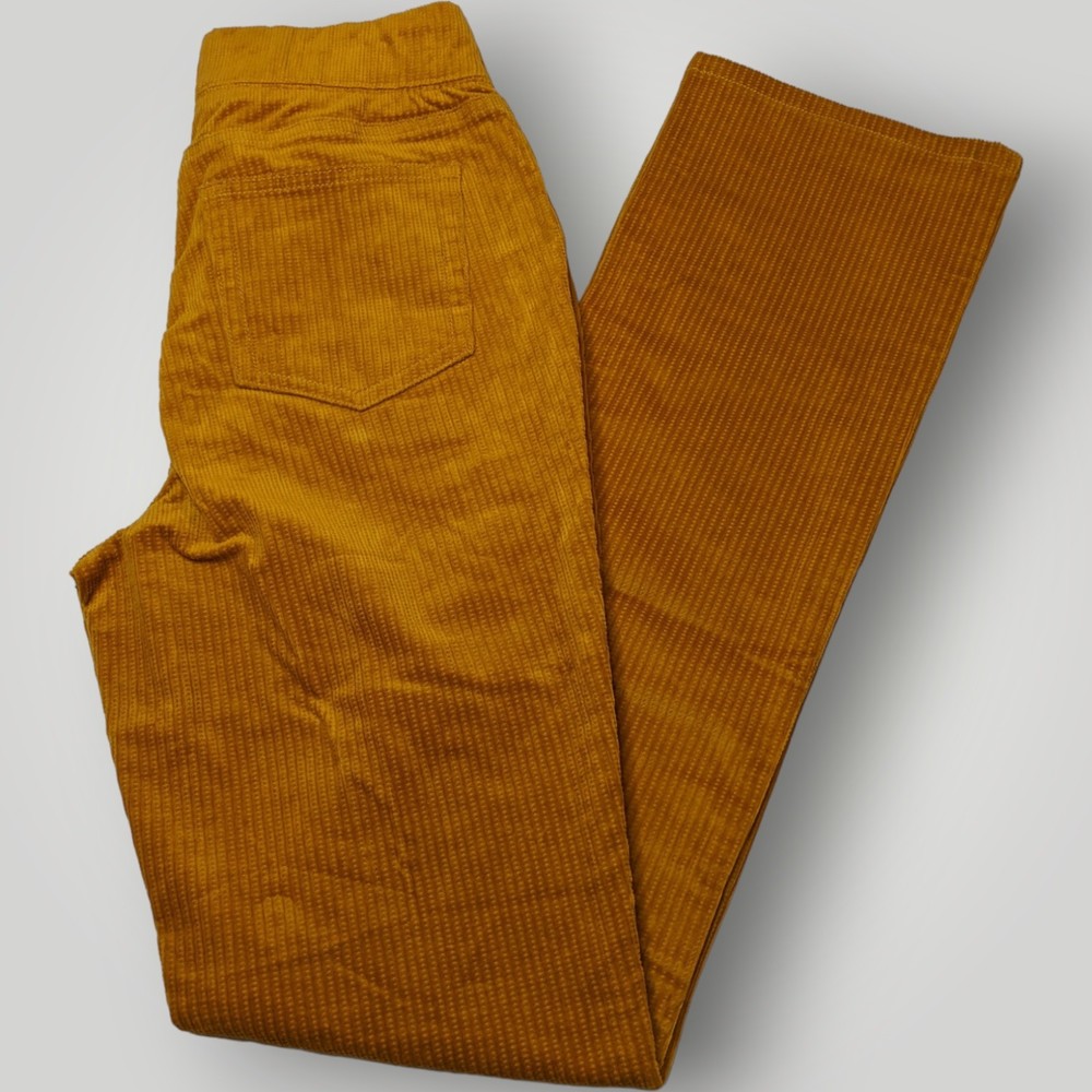 D & Co Denim+ Company Bootcut Women's XXS Mustard Yellow High Rise Pull On Pants